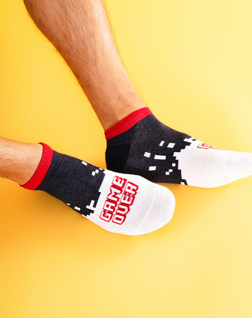 Medias hombre tobillera corta azules dibujo | 10-12