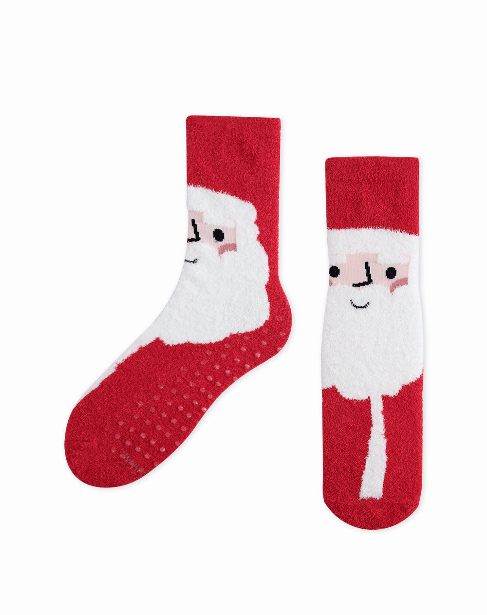 Medias  unisex largas calentadoras navideñas rojas antideslizantes