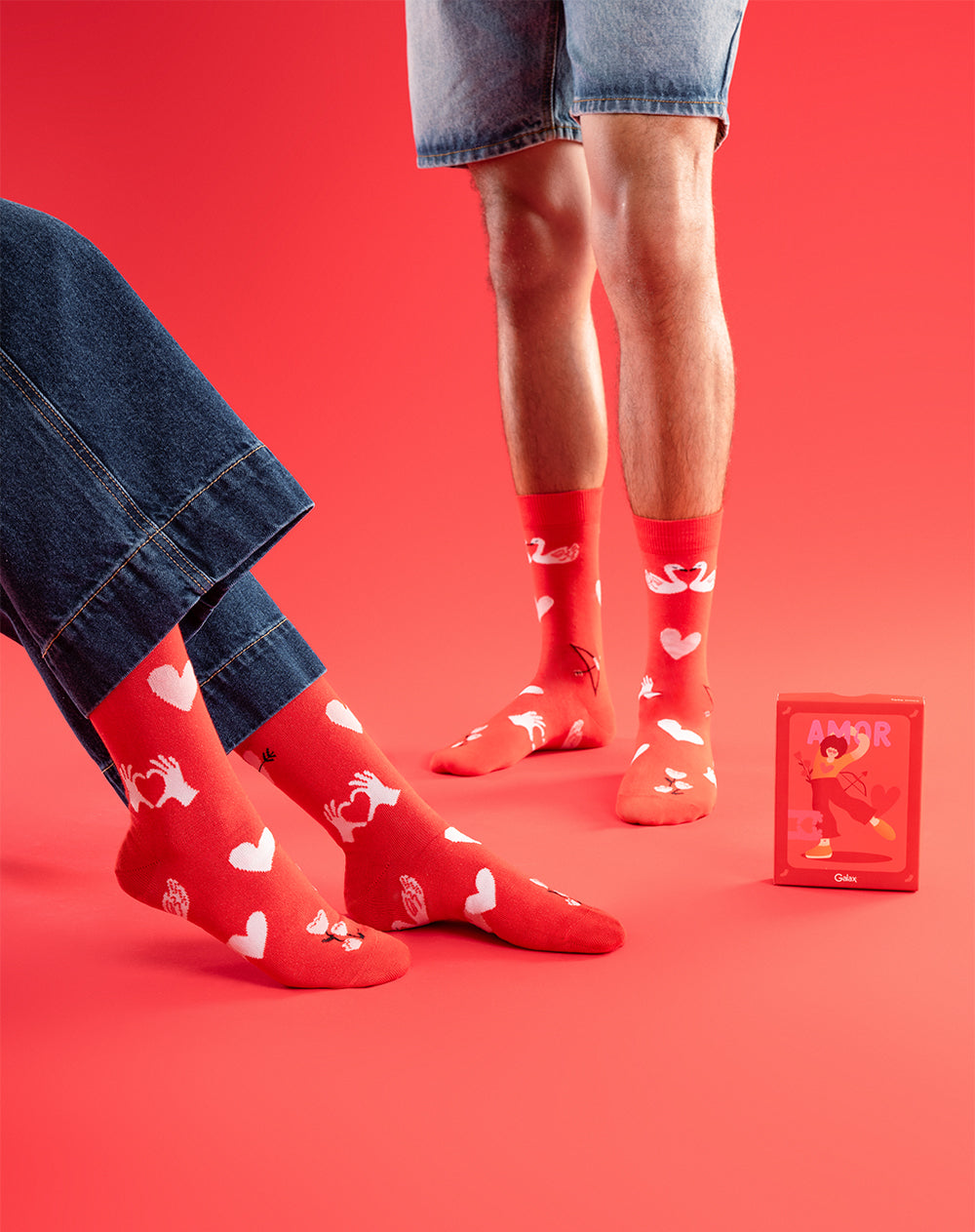 Medias  unisex largas empaque especial rojas atraer amor
