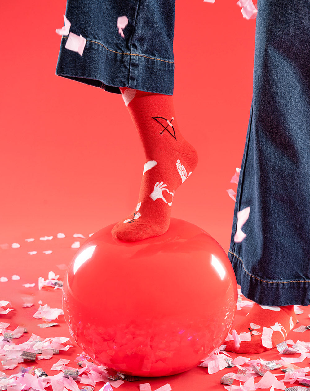 Medias  unisex largas empaque especial rojas atraer amor
