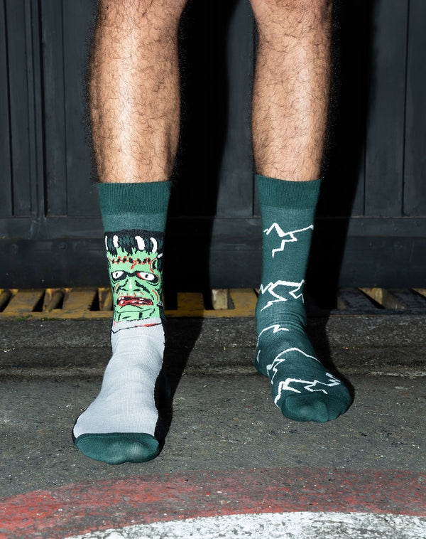 Medias  unisex largas halloween verdes frankenstein