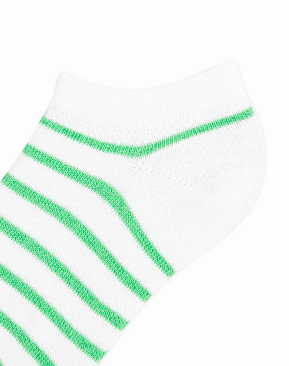 Medias para niñas tobilleras cortas  blancas y rayas verdes