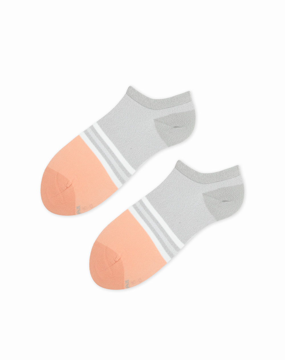 Medias para mujer tobilleras cortas  grises y punta naranja