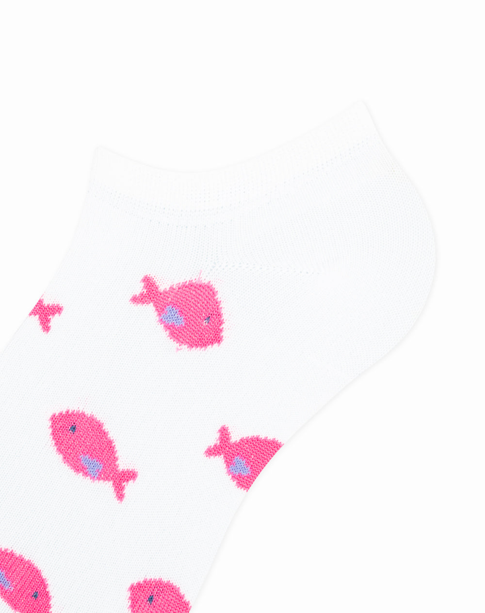 Medias para niñas tobilleras cortas  blancas con peces