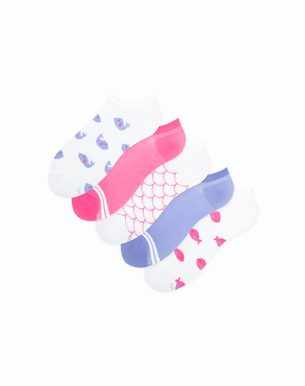 Medias para niñas tobilleras cortas paquete x5 unds surtidas