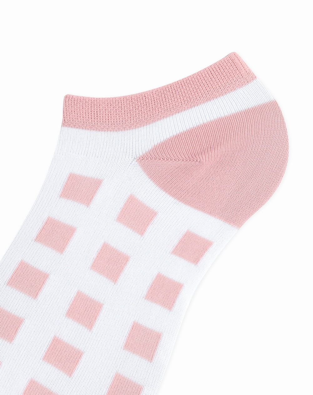 Medias para mujer tobilleras cortas  rosadas con cuadros