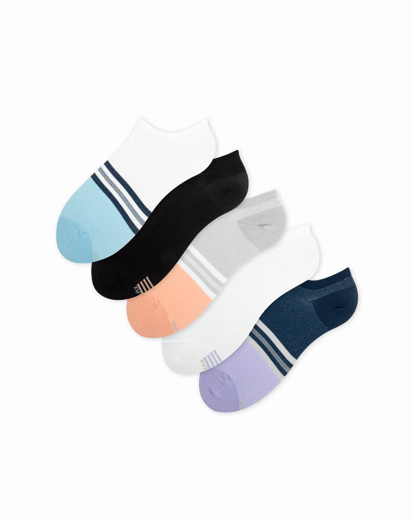 Medias para mujer tobilleras cortas paquete x5 unds surtidas