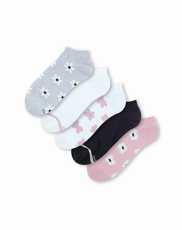 Medias para mujer tobilleras cortas paquete x5 unds surtidas