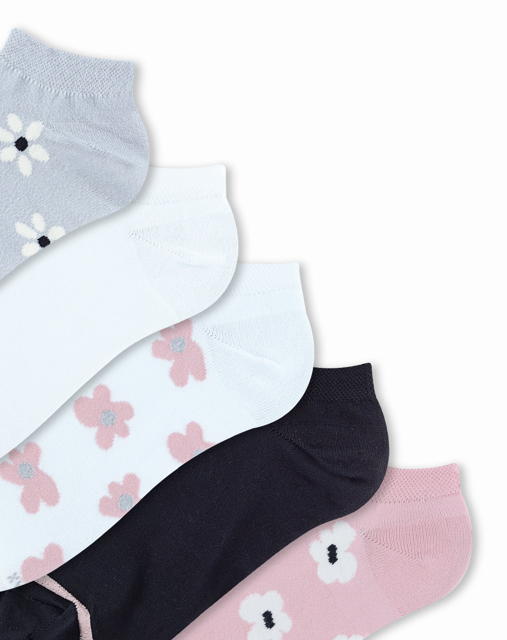 Medias para mujer tobilleras cortas paquete x5 unds surtidas