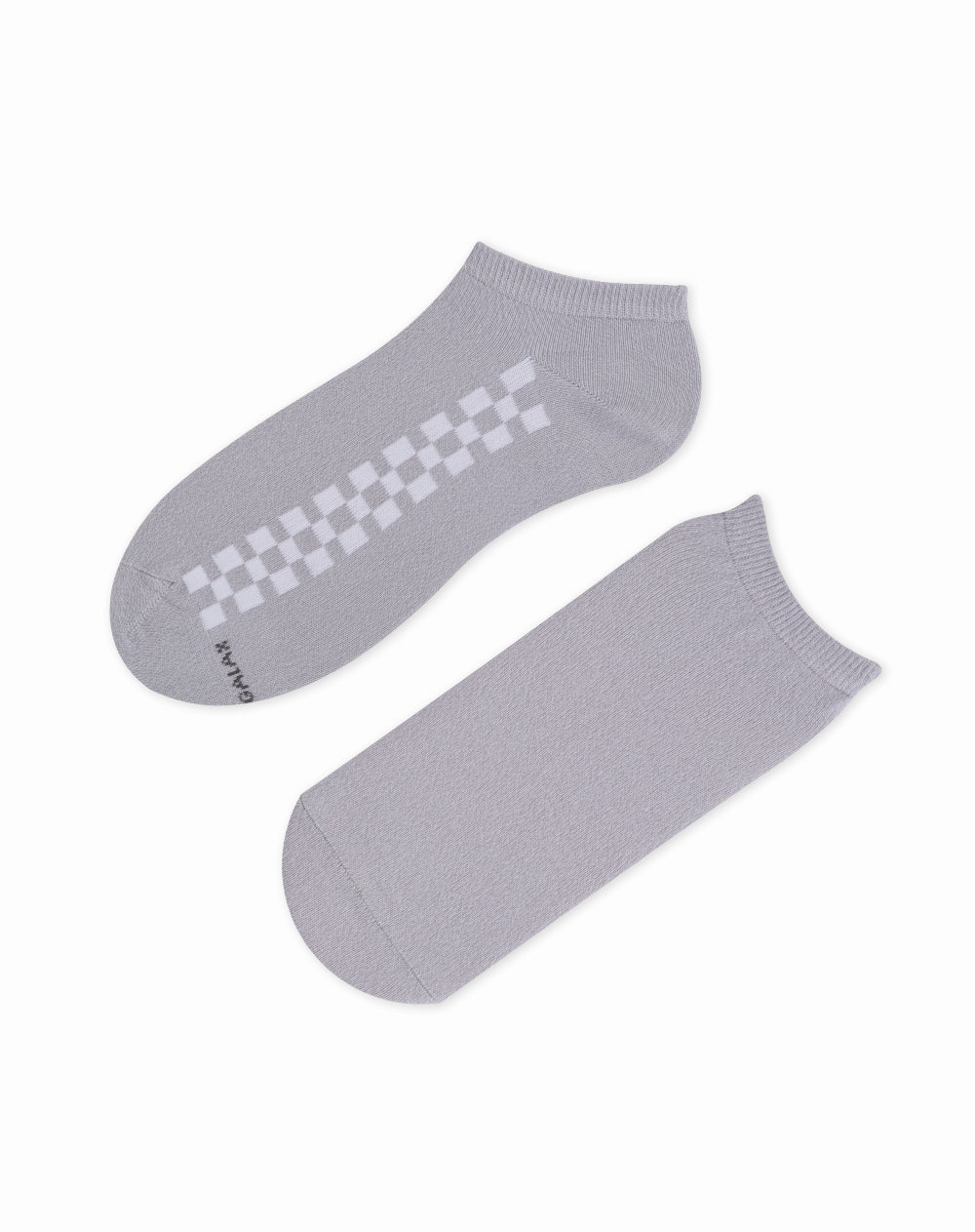 Medias para hombre tobilleras cortas  gris jaspe con cuadros