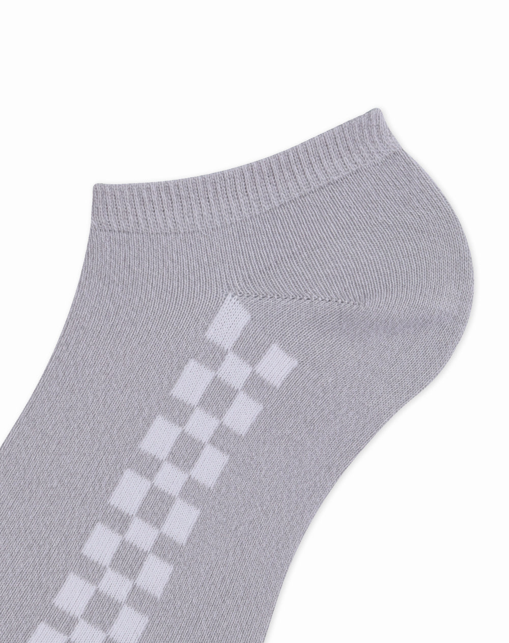 Medias para hombre tobilleras cortas  gris jaspe con cuadros