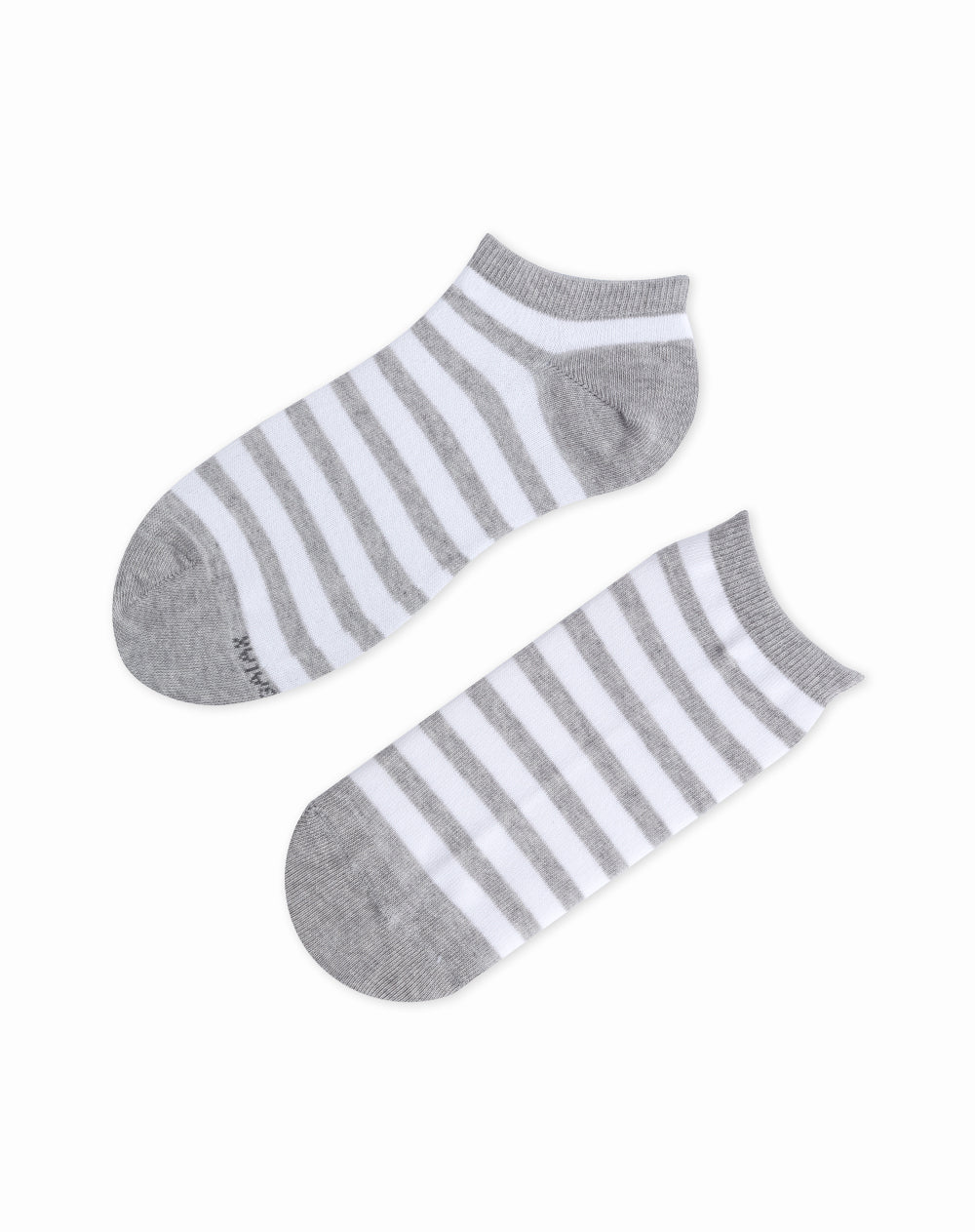Medias para hombre tobilleras cortas  gris jaspe con rayas