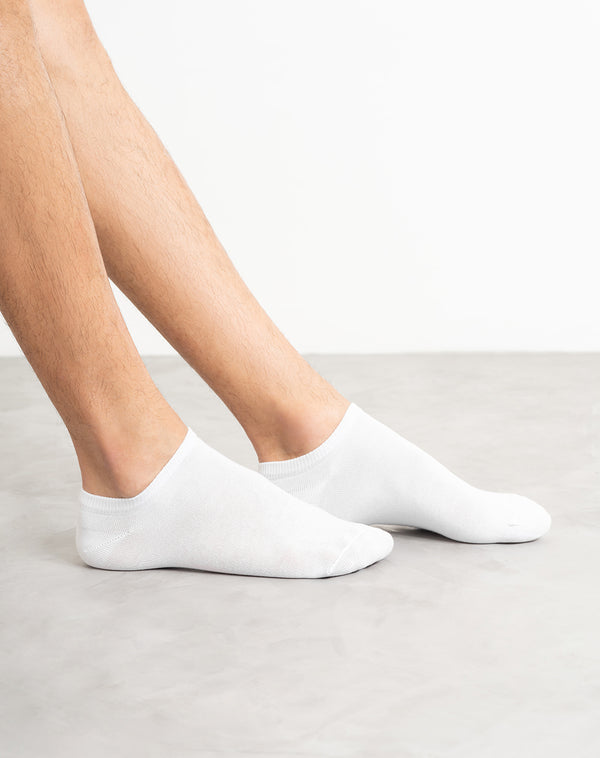 Medias para hombre tobilleras cortas paquete x5 unds blancas