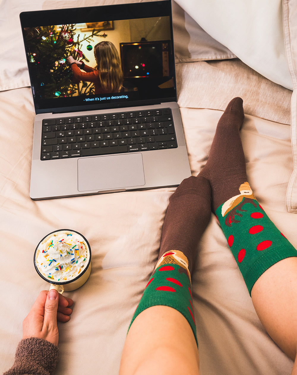 Medias unisex largas reno navidad