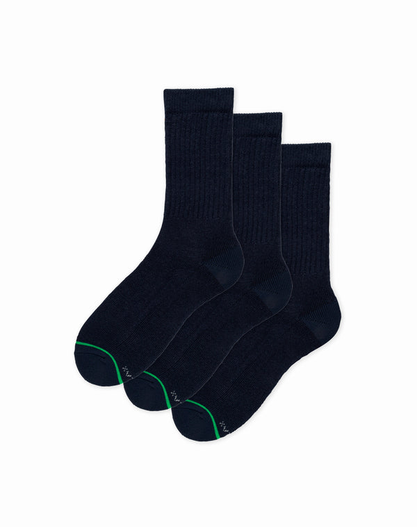 Medias unisex largas colegial pack x3 negras | 4-6, 6-8
