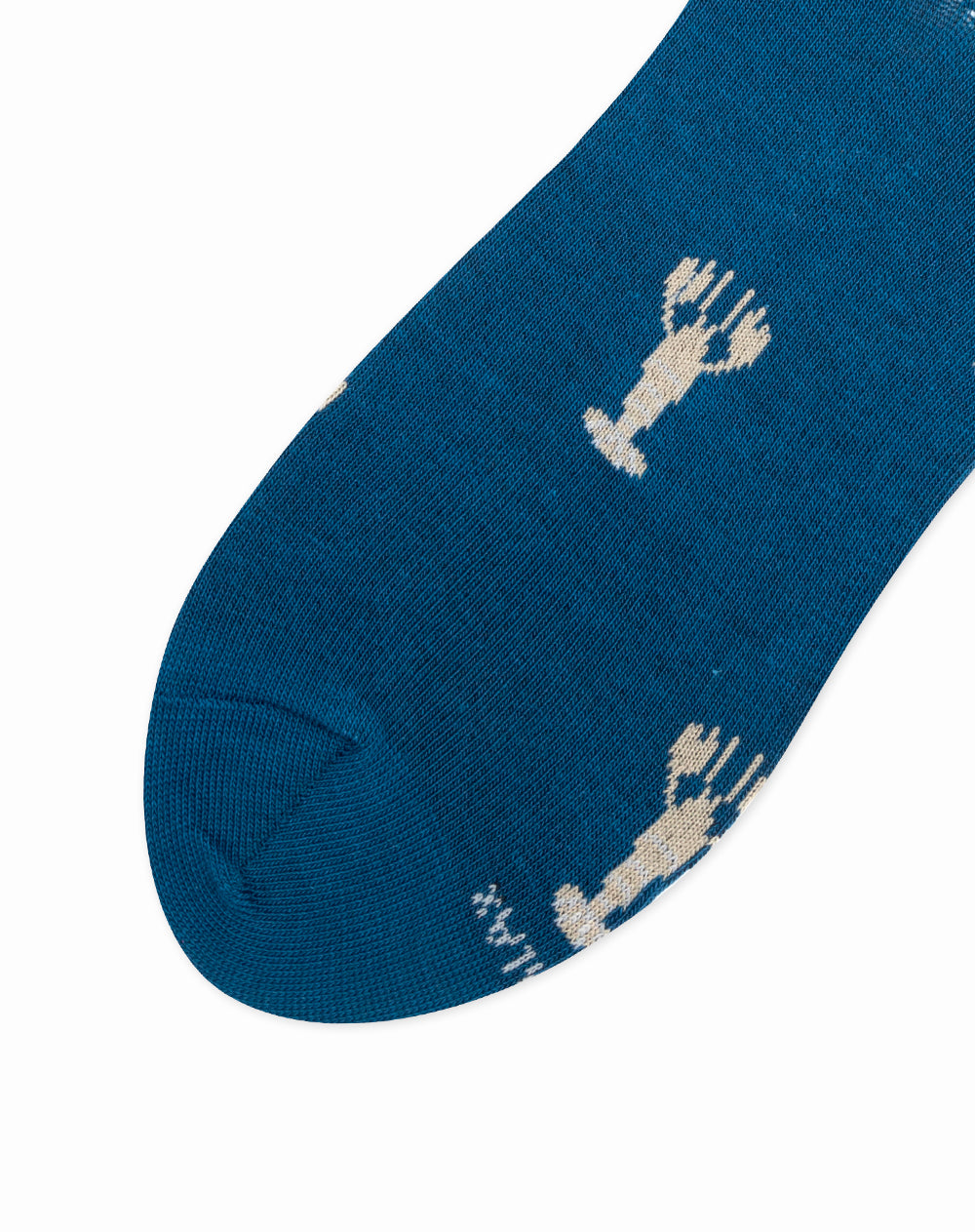 Medias para hombre largas  azules con langostas