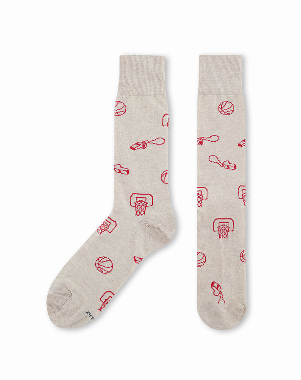 Medias hombre largas beige baloncesto | 10-12