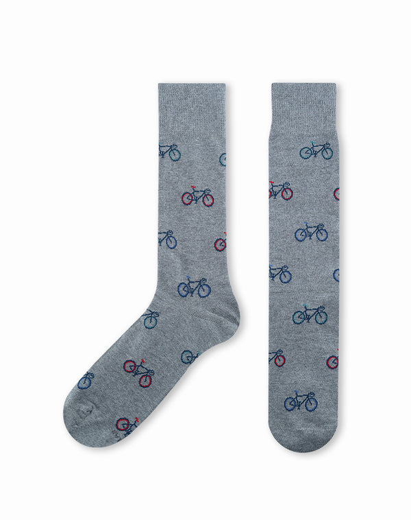 Medias hombre largas gris bicicleta | 10-12