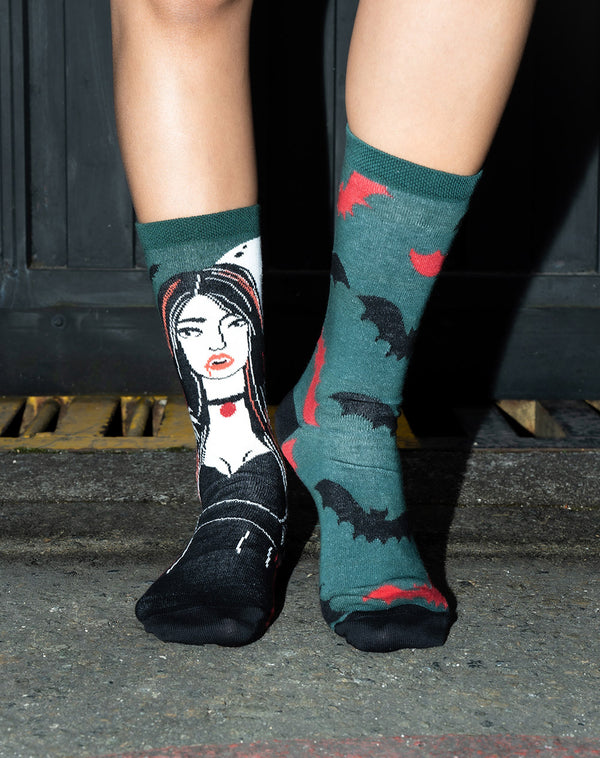 Medias  unisex largas halloween verdes vampira