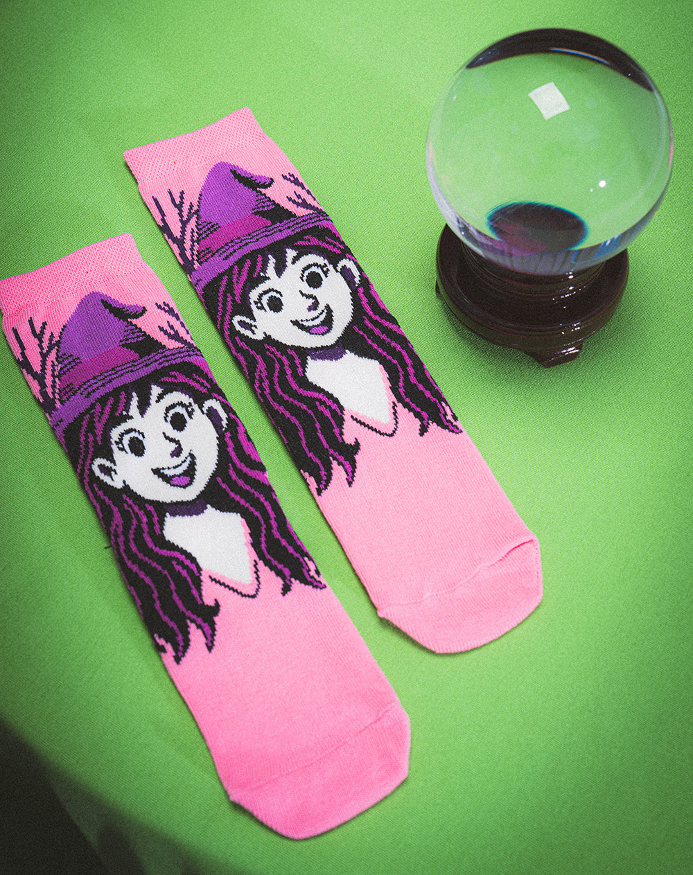 Medias niño unisex largas rosadas halloween