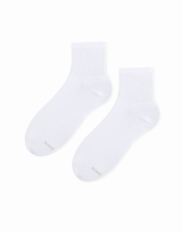 Medias para hombre tobilleras  blancas borde acanalado