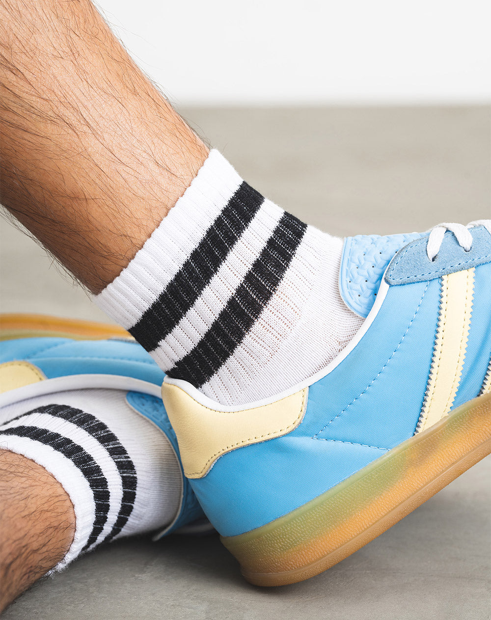 Medias para hombre tobilleras  blancas borde acanalado