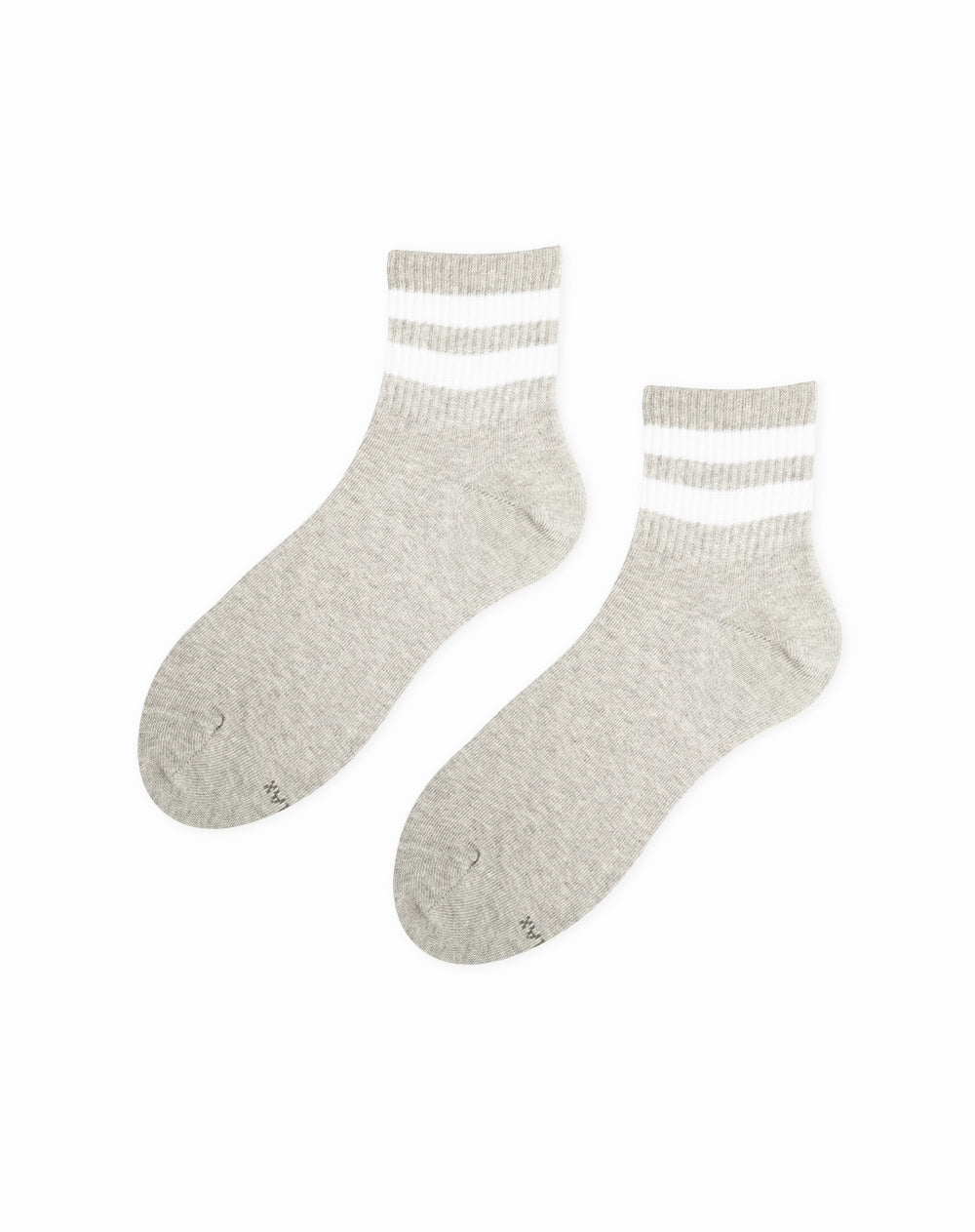 Medias para hombre tobilleras  gris jaspe borde acanalado