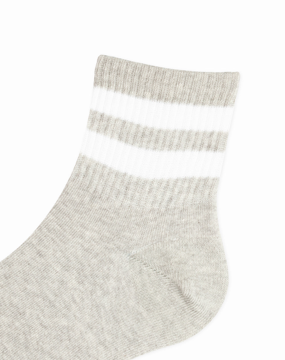 Medias para hombre tobilleras  gris jaspe borde acanalado