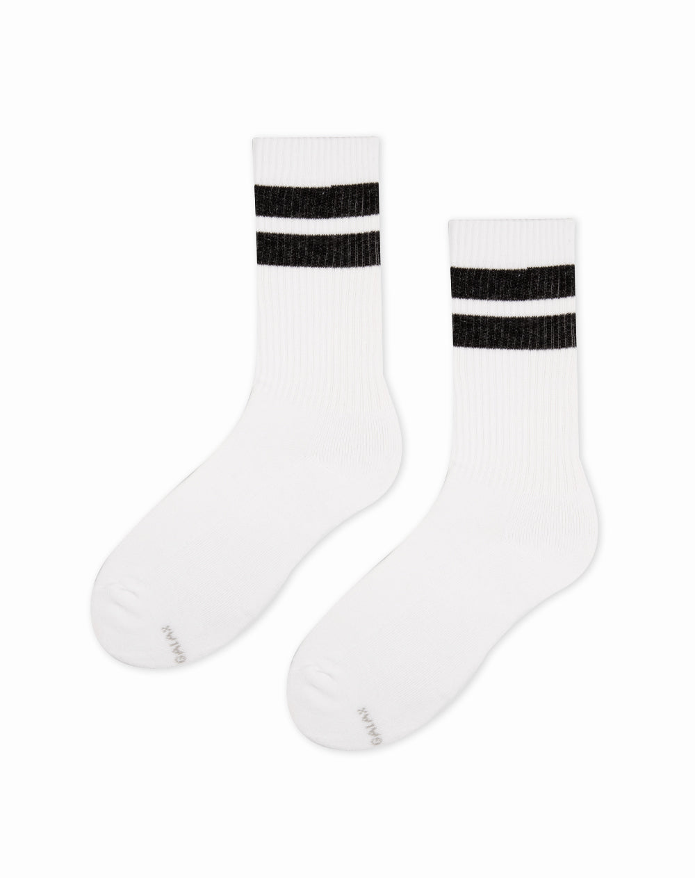 Medias para hombre largas pisada suave blancas acanaladas